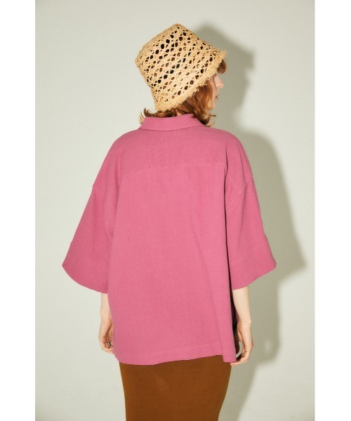 M_(エムアンダーバー)の「【M_】OVERSIZE HALF SLEEVE シャツ(シャツ/ブラウス・レディース・ブラック/アイボリー/スモークピンク・FREE)」の19枚目の写真