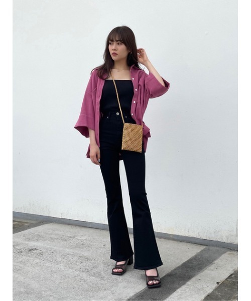 M_(エムアンダーバー)の「【M_】OVERSIZE HALF SLEEVE シャツ(シャツ/ブラウス・レディース・ブラック/アイボリー/スモークピンク・FREE)」の22枚目の写真