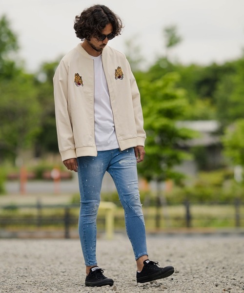 CAMBIO（カンビオ）の「mp9083-Damage Paint Stretch Denim Skinny Rib Pants パンツ（デニムパンツ・メンズ・ブラック/インディゴブルー/ダークインディゴブルー・M/S/L）」の10枚目の写真