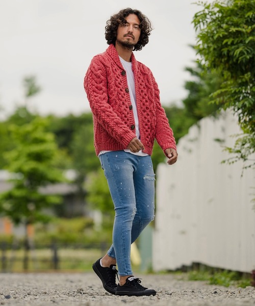 CAMBIO（カンビオ）の「mp9083-Damage Paint Stretch Denim Skinny Rib Pants パンツ（デニムパンツ・メンズ・ブラック/インディゴブルー/ダークインディゴブルー・M/S/L）」の11枚目の写真