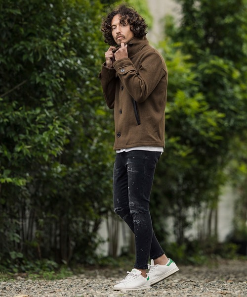 CAMBIO（カンビオ）の「mp9083-Damage Paint Stretch Denim Skinny Rib Pants パンツ（デニムパンツ・メンズ・ブラック/インディゴブルー/ダークインディゴブルー・M/S/L）」の15枚目の写真