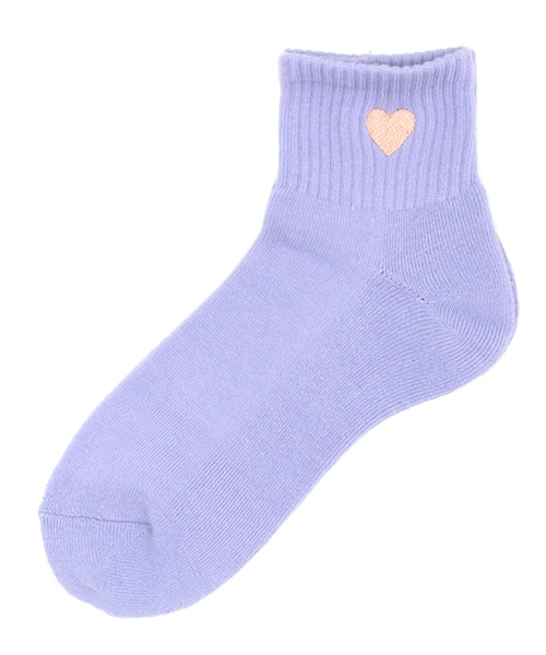WEGO（ウィゴー）の「WEGO/ハート刺繍パイルソックス（ソックス/靴下・レディース・ホワイト/ブラック/サックスブルー/パープル/ピンク・FREE）」の4枚目の写真