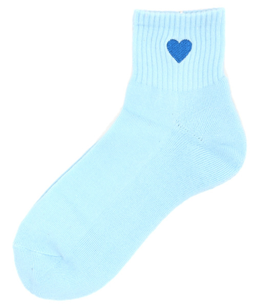 WEGO（ウィゴー）の「WEGO/ハート刺繍パイルソックス（ソックス/靴下・レディース・ホワイト/ブラック/サックスブルー/パープル/ピンク・FREE）」の3枚目の写真