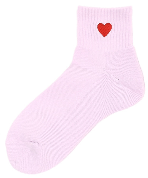 WEGO（ウィゴー）の「WEGO/ハート刺繍パイルソックス（ソックス/靴下・レディース・ホワイト/ブラック/サックスブルー/パープル/ピンク・FREE）」の5枚目の写真