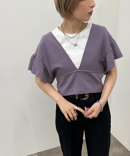 apres jour mignon（アプレジュールミニョン）の「2WAYビスチェ【ZOZOTOWN限定アイテム】（ベスト・レディース・ブラック/パープル/アイボリー・フリー/X-LARGE）」の3枚目の写真