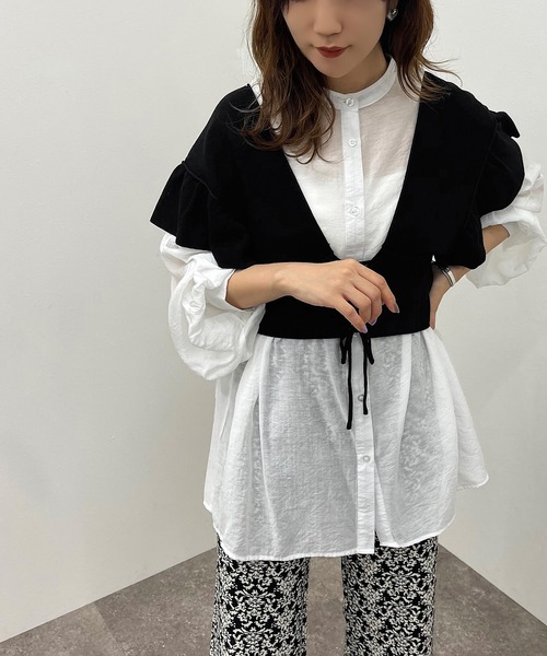 apres jour mignon（アプレジュールミニョン）の「2WAYビスチェ【ZOZOTOWN限定アイテム】（ベスト・レディース・ブラック/パープル/アイボリー・フリー/X-LARGE）」の11枚目の写真