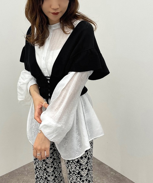 apres jour mignon（アプレジュールミニョン）の「2WAYビスチェ【ZOZOTOWN限定アイテム】（ベスト・レディース・ブラック/パープル/アイボリー・フリー/X-LARGE）」の12枚目の写真