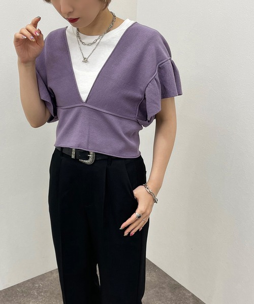 apres jour mignon（アプレジュールミニョン）の「2WAYビスチェ【ZOZOTOWN限定アイテム】（ベスト・レディース・ブラック/パープル/アイボリー・フリー/X-LARGE）」の18枚目の写真