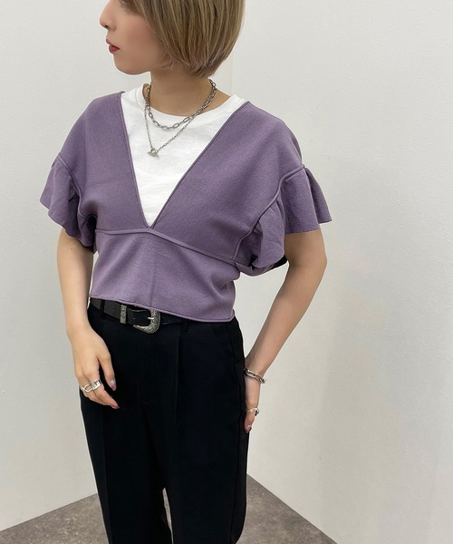 apres jour mignon（アプレジュールミニョン）の「2WAYビスチェ【ZOZOTOWN限定アイテム】（ベスト・レディース・ブラック/パープル/アイボリー・フリー/X-LARGE）」の19枚目の写真