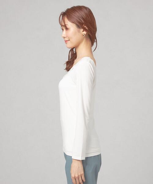 closet story(クローゼットストーリー)の「<closet story(クローゼットストーリー)>フロントレース インナー カットソー(Tシャツ/カットソー・レディース・ブラック/ホワイト・FREE)」の4枚目の写真