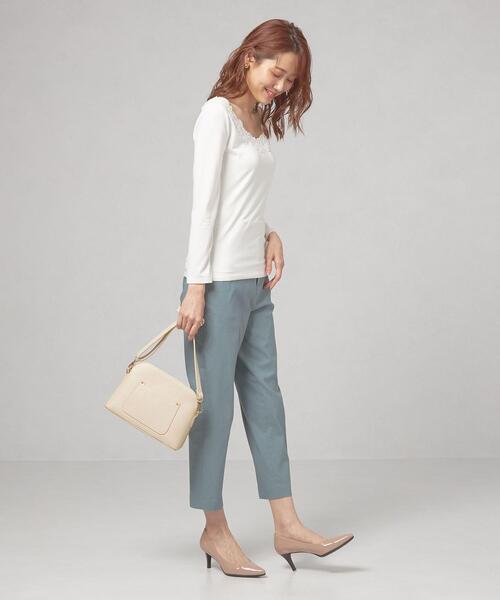 closet story(クローゼットストーリー)の「<closet story(クローゼットストーリー)>フロントレース インナー カットソー(Tシャツ/カットソー・レディース・ブラック/ホワイト・FREE)」の9枚目の写真