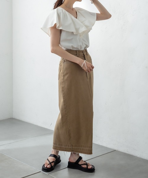 mystic(ミスティック)の「ノースリラッフルブラウス(シャツ/ブラウス・レディース・オフホワイト/ブラック/ブラウン・FREE)」の17枚目の写真