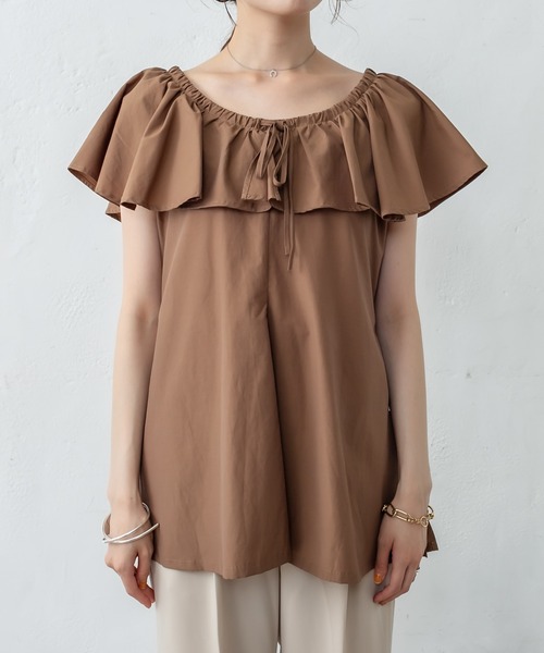 mystic(ミスティック)の「ノースリラッフルブラウス(シャツ/ブラウス・レディース・オフホワイト/ブラック/ブラウン・FREE)」の20枚目の写真