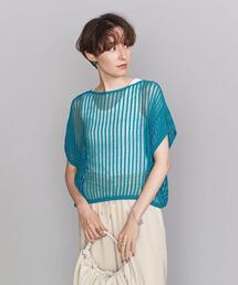 BEAUTY&YOUTH UNITED ARROWS | BY 麻ブレンドメッシュショートスリーブ ニット -ウォッシャブル-(ニット/セーター)