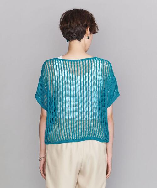 BEAUTY&YOUTH UNITED ARROWS（ビューティーアンドユースユナイテッドアローズ）の「BY 麻ブレンドメッシュショートスリーブ ニット -ウォッシャブル-（ニット/セーター・レディース・ブラック/ターコイズブルー/モカ・FREE）」の6枚目の写真