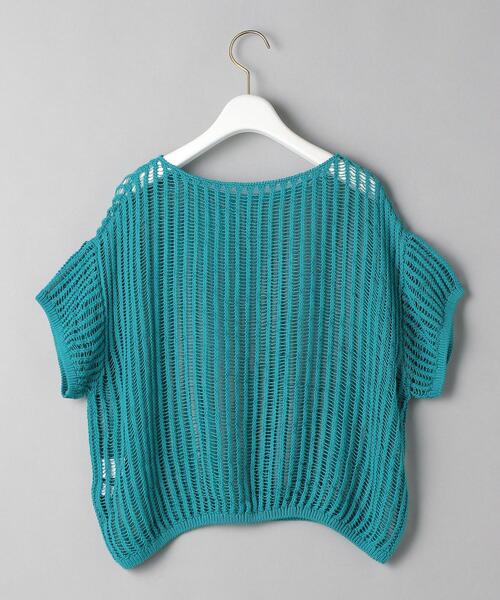 BEAUTY&YOUTH UNITED ARROWS（ビューティーアンドユースユナイテッドアローズ）の「BY 麻ブレンドメッシュショートスリーブ ニット -ウォッシャブル-（ニット/セーター・レディース・ブラック/ターコイズブルー/モカ・FREE）」の12枚目の写真