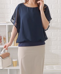 Debut de Fiore - 【April】ネイビーシフォントップス 楽天市場】シフォンブラウス 7分袖 七分袖 レディース シフォン