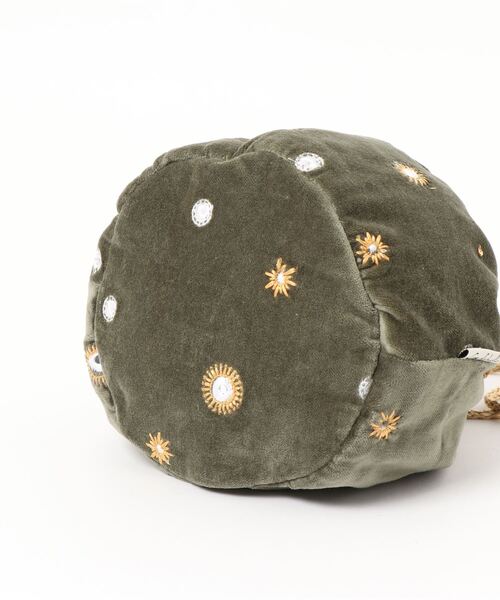 salle de bal（サルデバル）の「【 Craft India by PEAPOD 】 刺繍＆ビーズ バッグ ミラーミラー/リーフネスト 巾着バック FRH（ショルダーバッグ・レディース・ライトグレー/カーキ/イエロー/ダークグレー・FREE）」の6枚目の写真