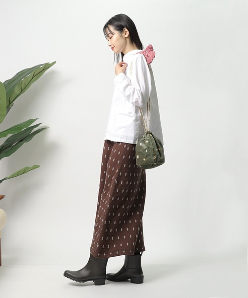 salle de bal（サルデバル）の「【 Craft India by PEAPOD 】 刺繍＆ビーズ バッグ ミラーミラー/リーフネスト 巾着バック FRH（ショルダーバッグ・レディース・ライトグレー/カーキ/イエロー/ダークグレー・FREE）」の20枚目の写真