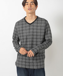 UNION STATION（ユニオンステーション）の「グレンチェックプリントTシャツ（Tシャツ/カットソー・メンズ）」