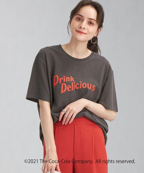 green label relaxing(グリーンレーベルリラクシング)の「【別注】DRINK プルオーバー カットソー ロゴ プリント Tシャツ(Tシャツ/カットソー・レディース・ブラック/オフホワイト/その他1・FREE)」の1枚目の写真