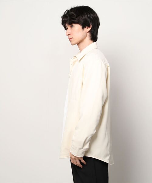 KAZUYUKI KUMAGAI ATTACHMENT（カズユキクマガイアタッチメント）の「PE SERGE FULLY LINED SHIRT JACKET（ブルゾン・メンズ・ブラック/オフホワイト・2/1）」の22枚目の写真