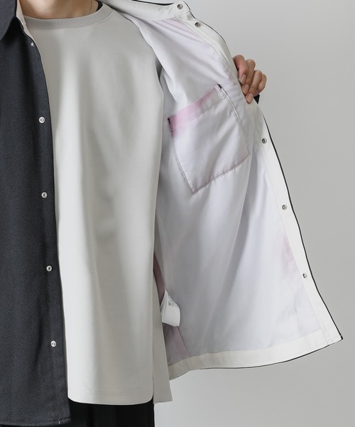 KAZUYUKI KUMAGAI ATTACHMENT（カズユキクマガイアタッチメント）の「PE SERGE FULLY LINED SHIRT JACKET（ブルゾン・メンズ・ブラック/オフホワイト・2/1）」の8枚目の写真