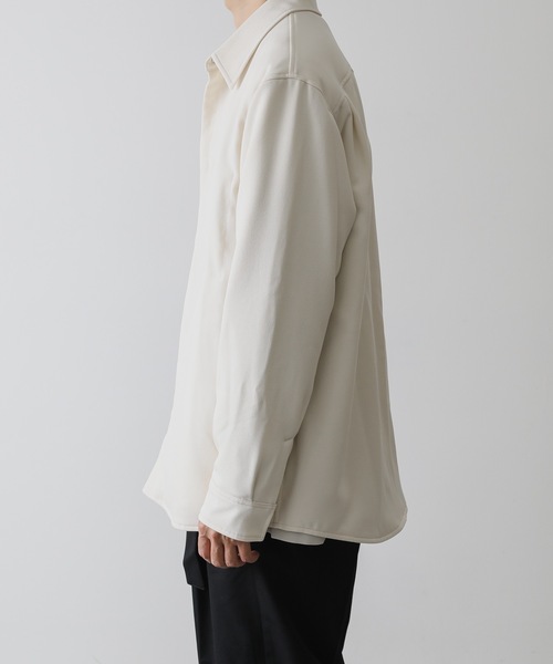 KAZUYUKI KUMAGAI ATTACHMENT（カズユキクマガイアタッチメント）の「PE SERGE FULLY LINED SHIRT JACKET（ブルゾン・メンズ・ブラック/オフホワイト・2/1）」の13枚目の写真