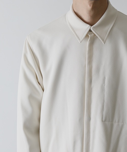 KAZUYUKI KUMAGAI ATTACHMENT（カズユキクマガイアタッチメント）の「PE SERGE FULLY LINED SHIRT JACKET（ブルゾン・メンズ・ブラック/オフホワイト・2/1）」の15枚目の写真