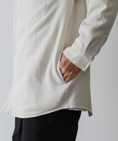 KAZUYUKI KUMAGAI ATTACHMENT（カズユキクマガイアタッチメント）の「PE SERGE FULLY LINED SHIRT JACKET（ブルゾン・メンズ・ブラック/オフホワイト・2/1）」の17枚目の写真