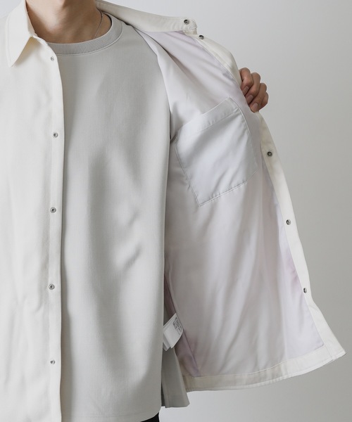 KAZUYUKI KUMAGAI ATTACHMENT（カズユキクマガイアタッチメント）の「PE SERGE FULLY LINED SHIRT JACKET（ブルゾン・メンズ・ブラック/オフホワイト・2/1）」の18枚目の写真