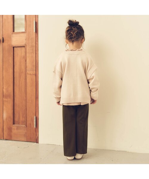 apres les cours(アプレレクール)の「センタープリーツフレアパンツ 10分丈(その他パンツ・キッズ・ブラウン/オレンジ・80/90/100/110/120/130/140)」の4枚目の写真