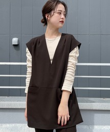 CIAOPANIC | Vネックショルダータックジレ/セットアップ着用可能(ベスト)