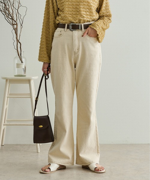 Ambre Neige（アンブルネージュ）の「フレアデニムパンツ／【WEB/EC限定商品】（デニムパンツ・レディース・サックスブルー/アイボリー・FREE）」の14枚目の写真