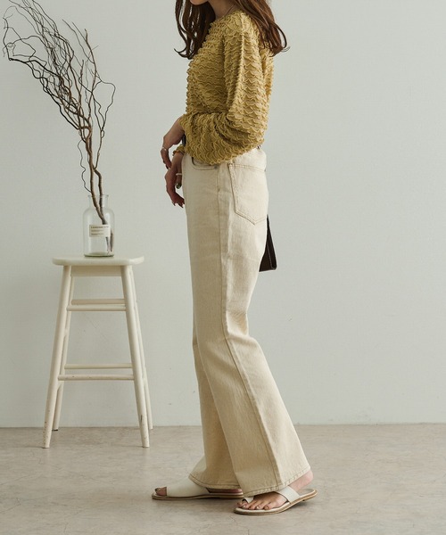 Ambre Neige（アンブルネージュ）の「フレアデニムパンツ／【WEB/EC限定商品】（デニムパンツ・レディース・サックスブルー/アイボリー・FREE）」の18枚目の写真