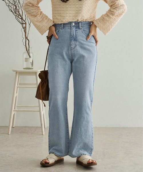 Ambre Neige（アンブルネージュ）の「フレアデニムパンツ／【WEB/EC限定商品】（デニムパンツ・レディース・サックスブルー/アイボリー・FREE）」の15枚目の写真