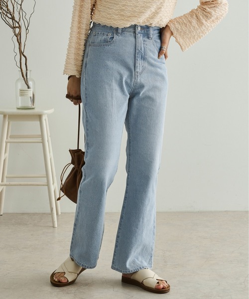 Ambre Neige（アンブルネージュ）の「フレアデニムパンツ／【WEB/EC限定商品】（デニムパンツ・レディース・サックスブルー/アイボリー・FREE）」の21枚目の写真