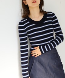 IENA | 3x3リブ Uネックプルオーバー◆(ニット/セーター)