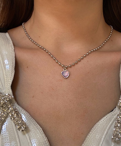 Ein（アイン）の「Ein/ガーリーチェーンネックレス（ネックレス・レディース・ホワイト/パープル/シルバー/ブルー・FREE）」の4枚目の写真