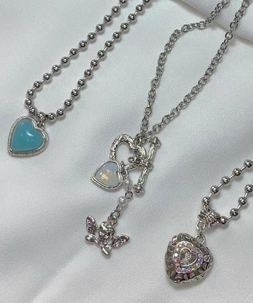 Ein（アイン）の「Ein/ガーリーチェーンネックレス（ネックレス・レディース・ホワイト/パープル/シルバー/ブルー・FREE）」の5枚目の写真