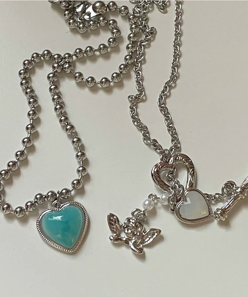 Ein（アイン）の「Ein/ガーリーチェーンネックレス（ネックレス・レディース・ホワイト/パープル/シルバー/ブルー・FREE）」の6枚目の写真