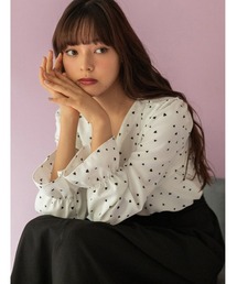 fifth calin | ハート柄キャンディースリーブブラウス(シャツ/ブラウス)
