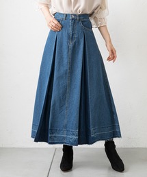 prose verse | インバーテッドプリーツデニムフレアスカート(デニムスカート)