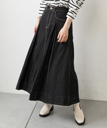 prose verse | インバーテッドプリーツデニムフレアスカート(デニムスカート)