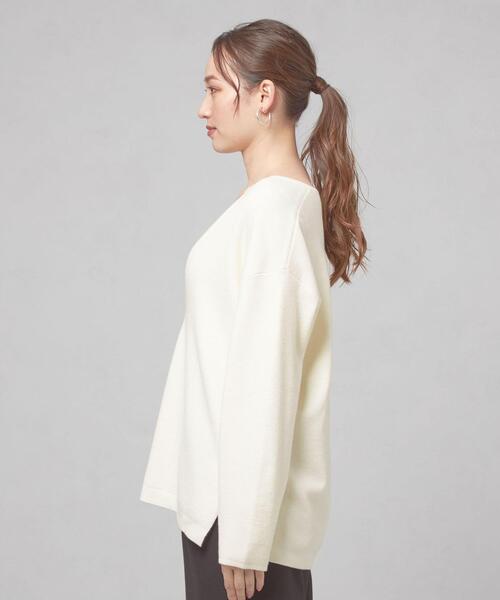 closet story(クローゼットストーリー)の「【WEB限定】<closet story>キーネック ユルプルオーバー ニット -ウォッシャブル-(ニット/セーター・レディース・ホワイト/ネイビー/マスタード・FREE)」の9枚目の写真