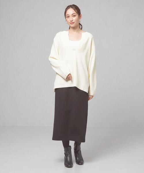 closet story(クローゼットストーリー)の「【WEB限定】<closet story>キーネック ユルプルオーバー ニット -ウォッシャブル-(ニット/セーター・レディース・ホワイト/ネイビー/マスタード・FREE)」の14枚目の写真