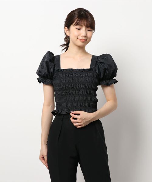 lilLilly（リルリリー）の「レオパードジャガードトップス（シャツ/ブラウス・レディース・ブラック/アイボリー・FREE）」の16枚目の写真