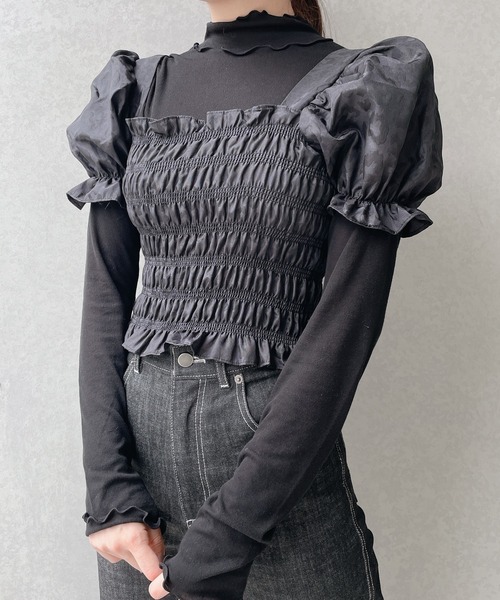 lilLilly（リルリリー）の「レオパードジャガードトップス（シャツ/ブラウス・レディース・ブラック/アイボリー・FREE）」の18枚目の写真