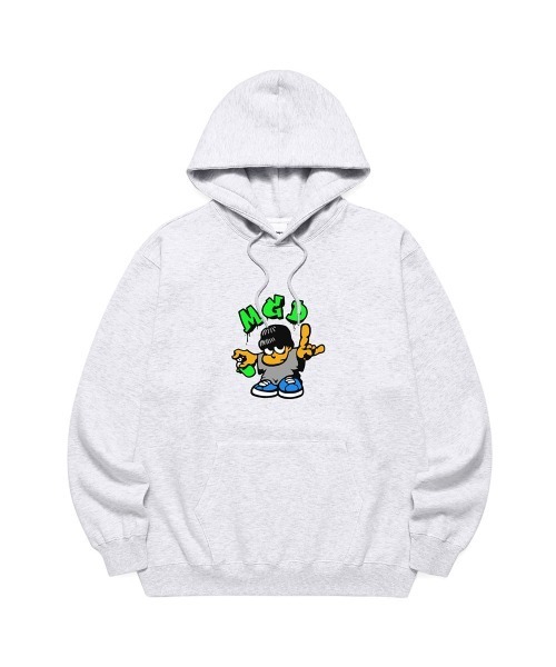 MAHAGRID（マハグリッド）の「A'GEM/9 × .kom『mahagrid/マハグリッド』MGD TAG MAN HOODIE/タグマン プルオーバーパーカー（パーカー・メンズ・ライトグレー/ブラック/グリーン・M/L）」の5枚目の写真