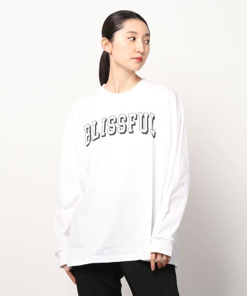 RIKKA FEMME(リッカファム)の「【ムラサキスポーツ別注】RIKKA FEMME/リッカファム ビッグシルエット ロゴロンT Q21FW15(Tシャツ/カットソー・レディース・ホワイト/ブラック・FREE)」の7枚目の写真